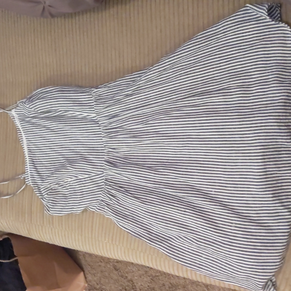 Blue striped summer dress